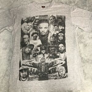 Gray Graphic Print Men's T-Shirt Iced Out parental advisory rappers